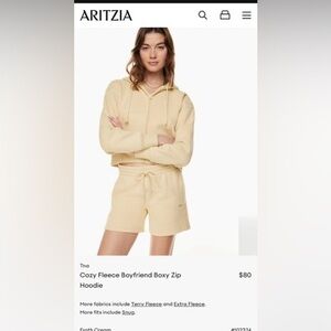 Aritzia Tna Cozy Fleece Boxy Zip Hoodie